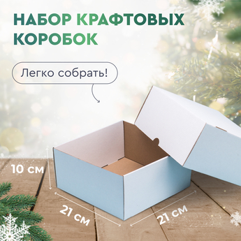 Коробка белая  "Крышка + Дно" 210-210-100